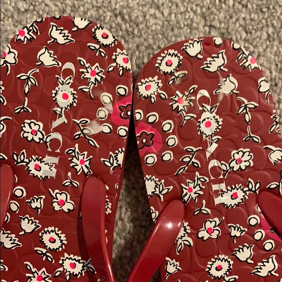 Red Coach Flip-Flops - Picture 5 of 5